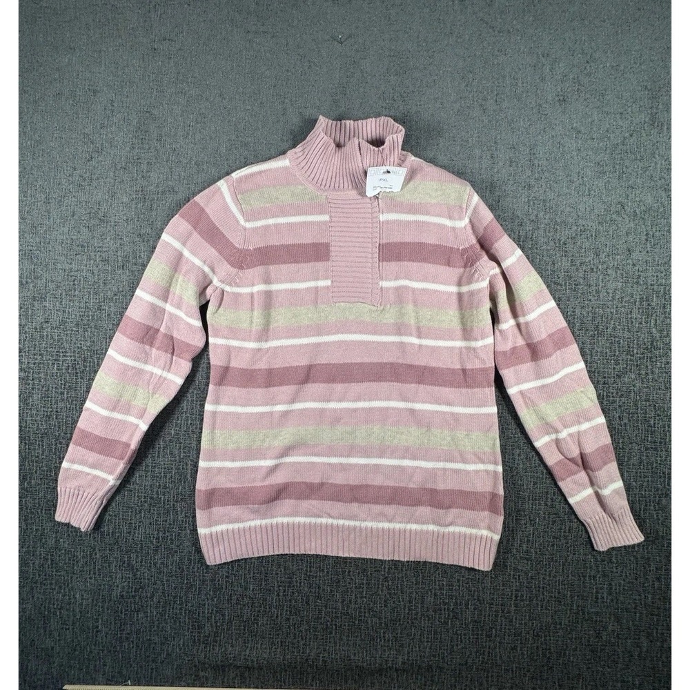 Liz Claiborne Women's Quarter Zip Turtleneck‎ Sweater Pink PXL NWT